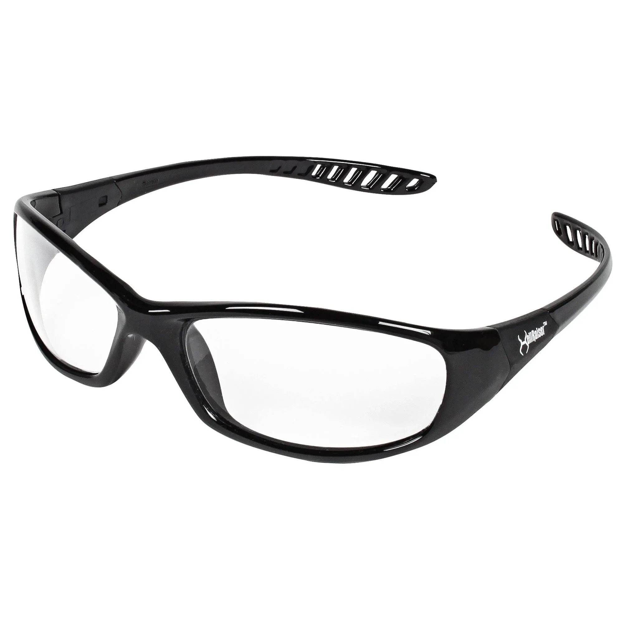 KleenGuard V40 Hellraiser Safety Glasses (20539), Clear Lens with Black Frame, 12 Pairs/Case