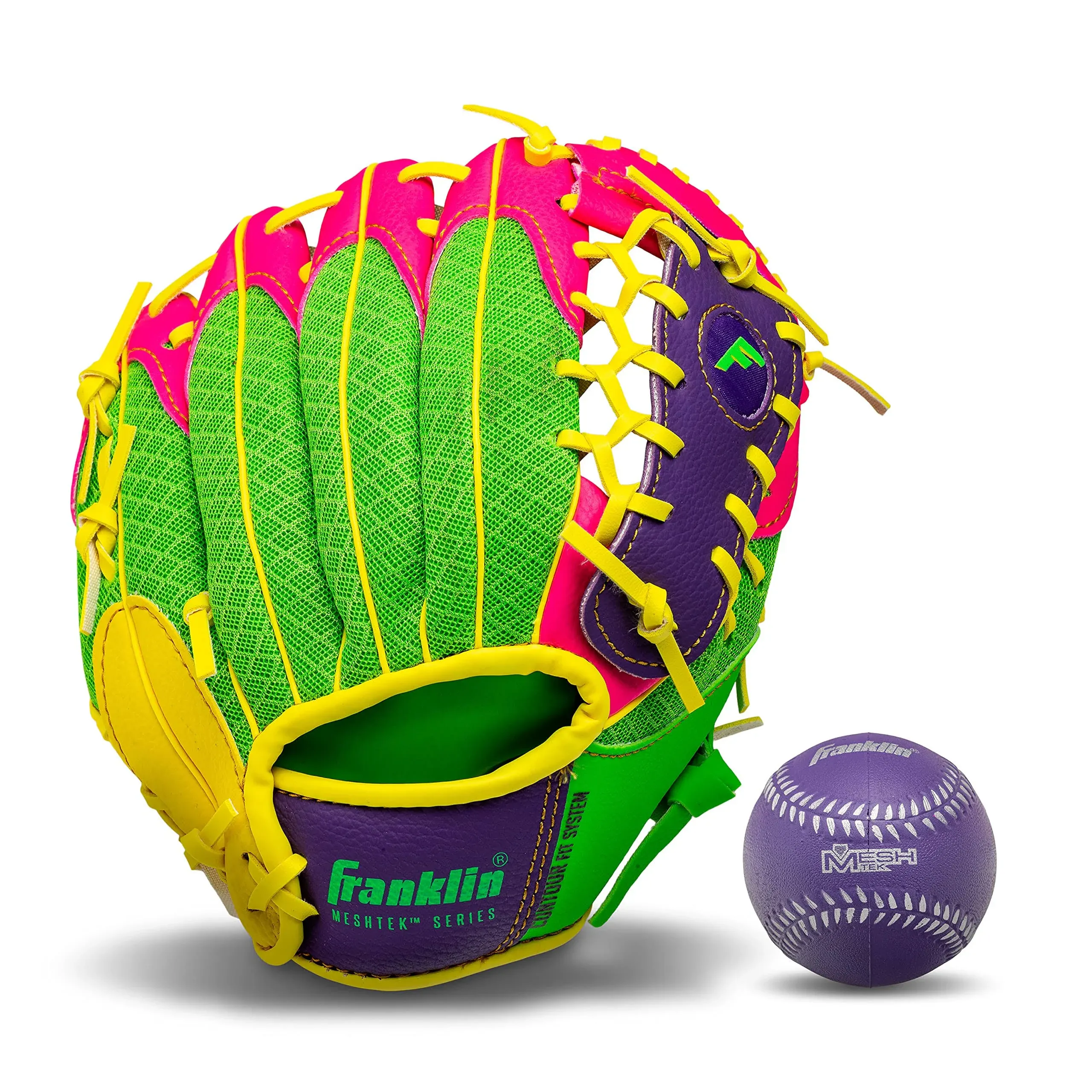 Franklin Sports Meshtek Teeball Fielding Glove with Ball - Right Hand Throw - 9.5 ...