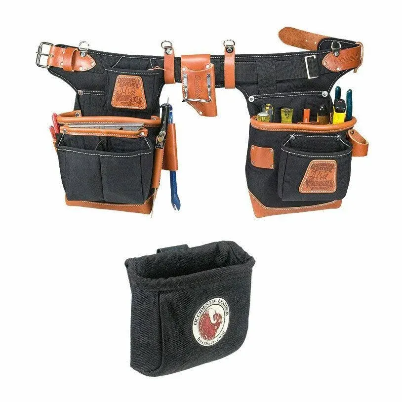 Occidental Leather 9850 Adjust-to-Fit FatLip Belt Black Bundle w/9501 Pouch