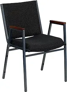 Flash Furniture 4 pk. Hercules Series Heavy Duty - 3'' Thickly Padded - Navy Patterned Upholstered Stack Chair with Arms