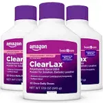 Amazon Basic Care ClearLax, Polyethylene Glycol 3350 Powder for Solution, Osmotic Laxative, Unflavored, 1.11 Pound (Pack of 3)