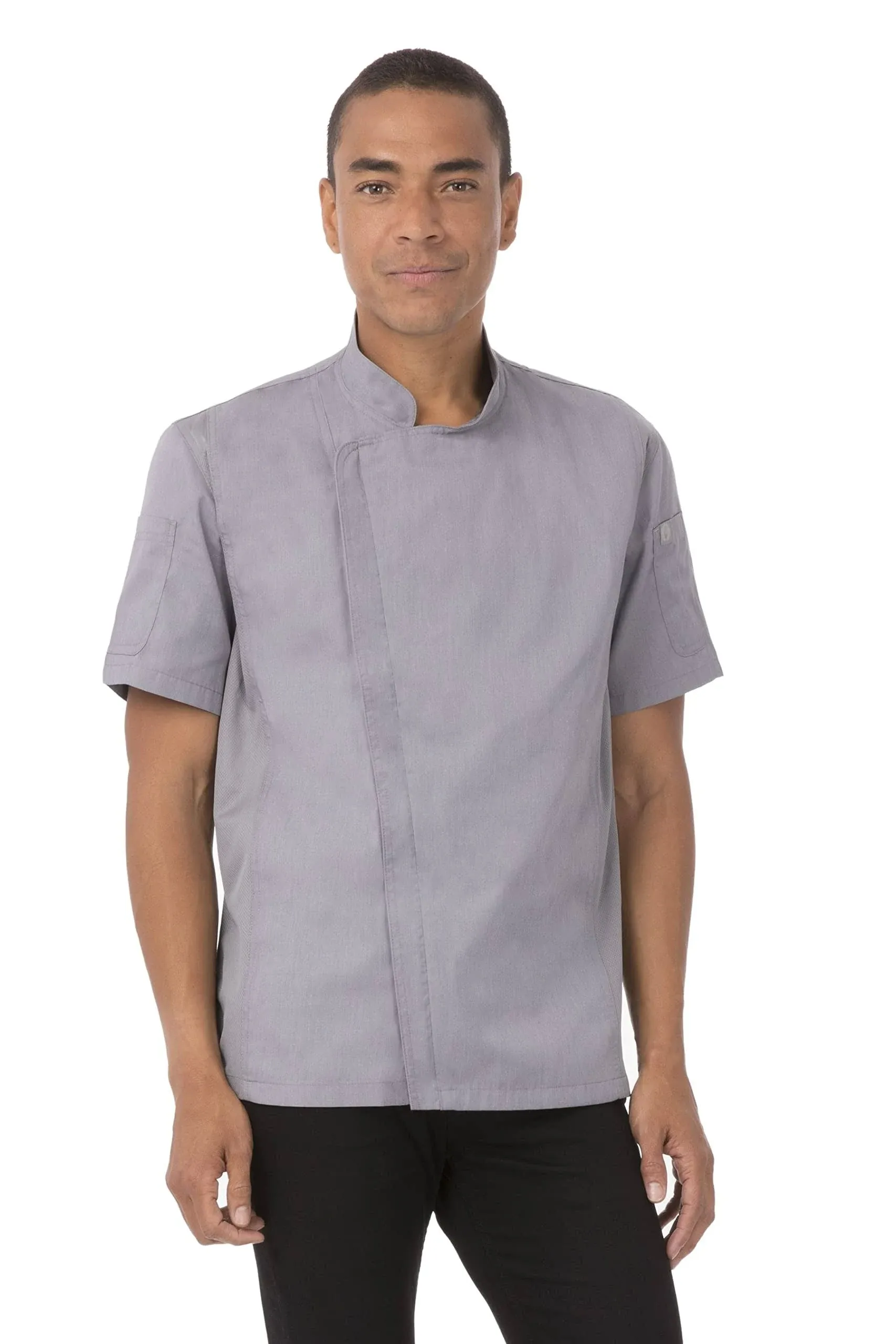 Chef Works Men's Springfield Chef Coat, Black, Medium