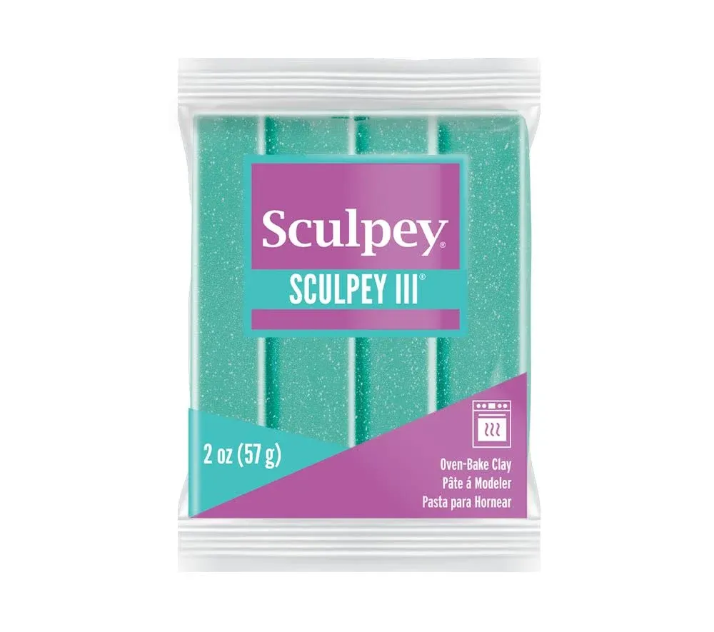 Sculpey III Polymer Clay 2oz Turquoise Glitter