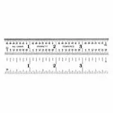 STARRETT Ruler: C604R-2, 2 in, 0.05 in Thick, 1/64 in, Chrome, Black, Rigid, Etched Graduation Mark