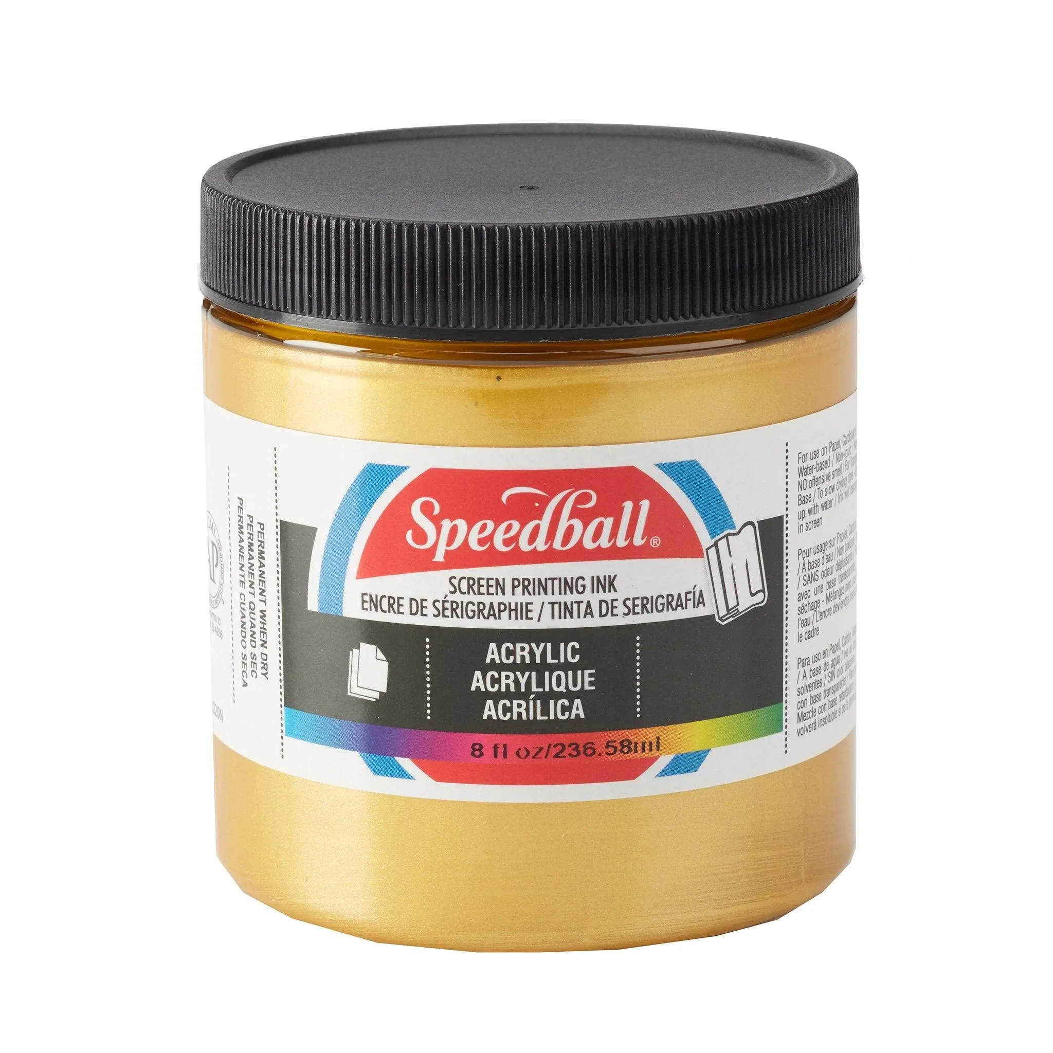 Speedball Permanent Acrylic Screen Printing Ink - Gold, 8 oz