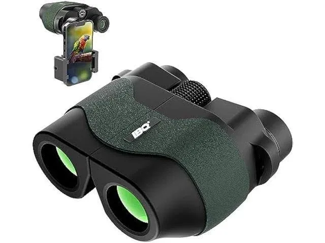 12x30 UHD Compact Binoculars for Adults High Powered with Phone Adapter - Large View Binoculars with Clear Low Light Vision - Super Bright Lightweight & Waterproof Binoculars for Hunting Bird Watching