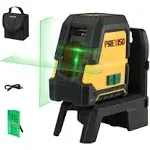 PREXISO Laser Level Self Leveling - 100ft Rechargeable Cross Line Laser Green Line Leveler Tool for Construction Floor Tile Home Renovation with Magne