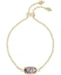 Kendra Scott Elaina Adjustable Gold Bracelet in Amethyst