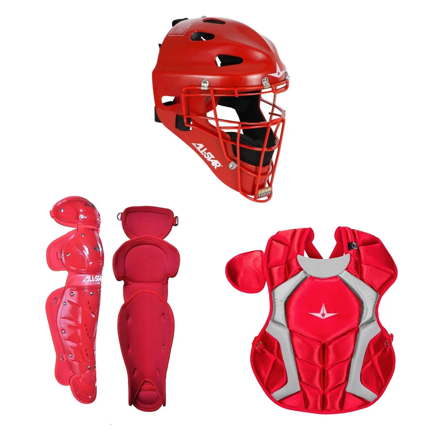 All-Star Player&s Series 12-16 Catcher&s Set NOCSAE - Scarlet