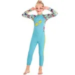 Kids Girls Boys Wetsuit Full Body Neoprene Thermal Swimsuit 2.5MM for Toddler Youth Children Teen, Long Sleeve Child Scuba Diving Surf Suit One Piece Sun Protection for Water Sports