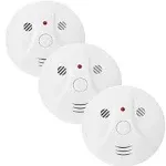 Lecoolife 3 Pack Combination Smoke and Carbon Monoxide Detector Battery Operated, Travel Portable Photoelectric Fire&Co Alarm for Home, Kitchen