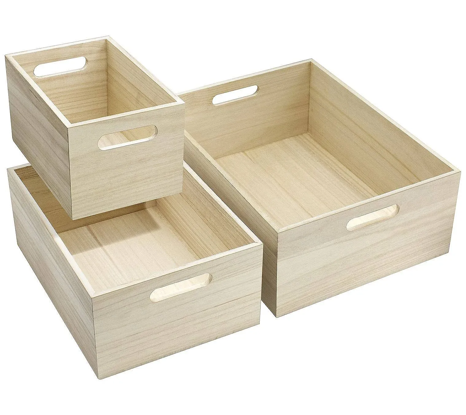 Sorbus Unfinished Wood Crates Organizer Bins Wooden Box Cabinet Containers Natural