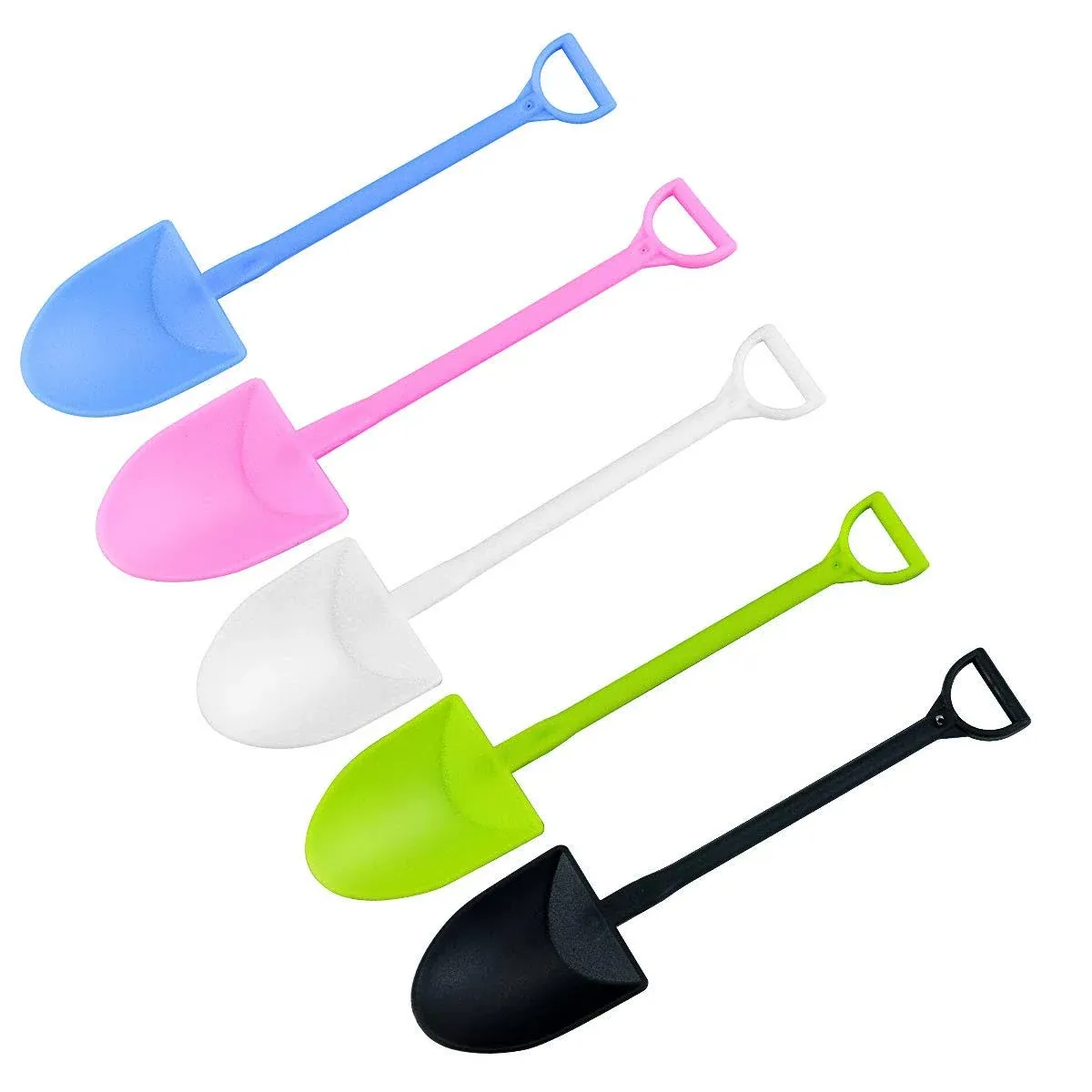 Newbested 100 Pcs Colorful Mini Shovel Shape Spoons,Disposable Plastic Ice Cream ...