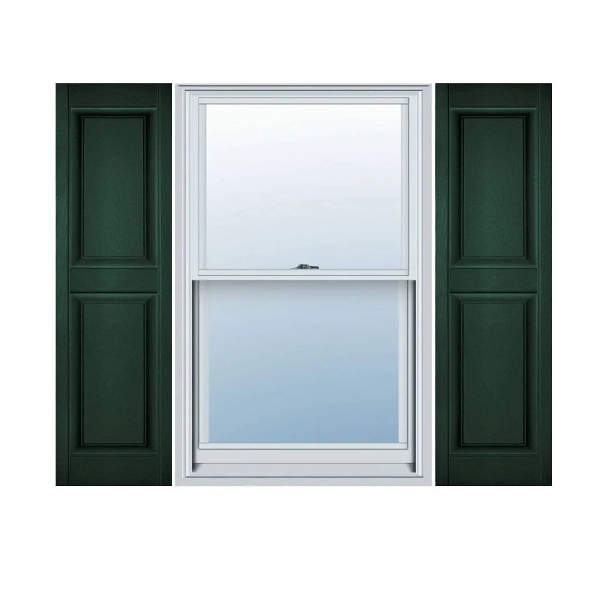 Ekena Millwork LP2S12X05100MG Lifetime Vinyl, Standard Two Equal, Raised Panel Installation Lok's & Matching Screws Shutter (Per Pair), 12-in. W x 51-in. H, 122-Midnight Green