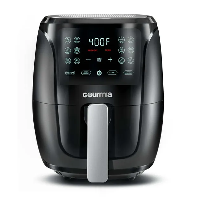 Gourmia 4 Qt Digital Air Fryer with Guided Cooking, Black