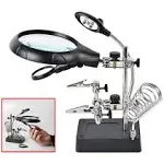 Vludiss Desktop LED Lighted Magnifying Glass Soldering Station