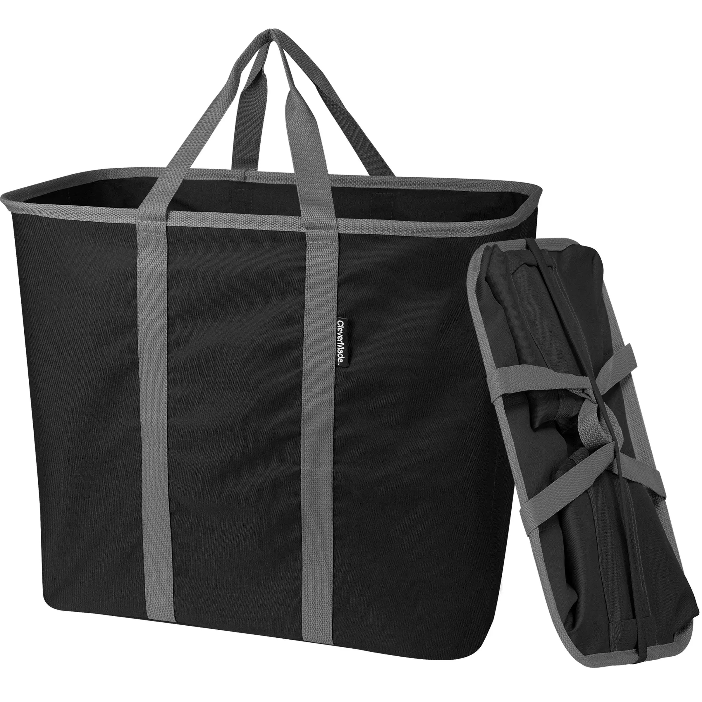 CleverMade Collapsible Laundry Caddy Black | Charcoal / 2