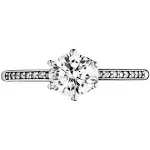 Pandora Women's Clear Sparkling Crown Solitaire Ring