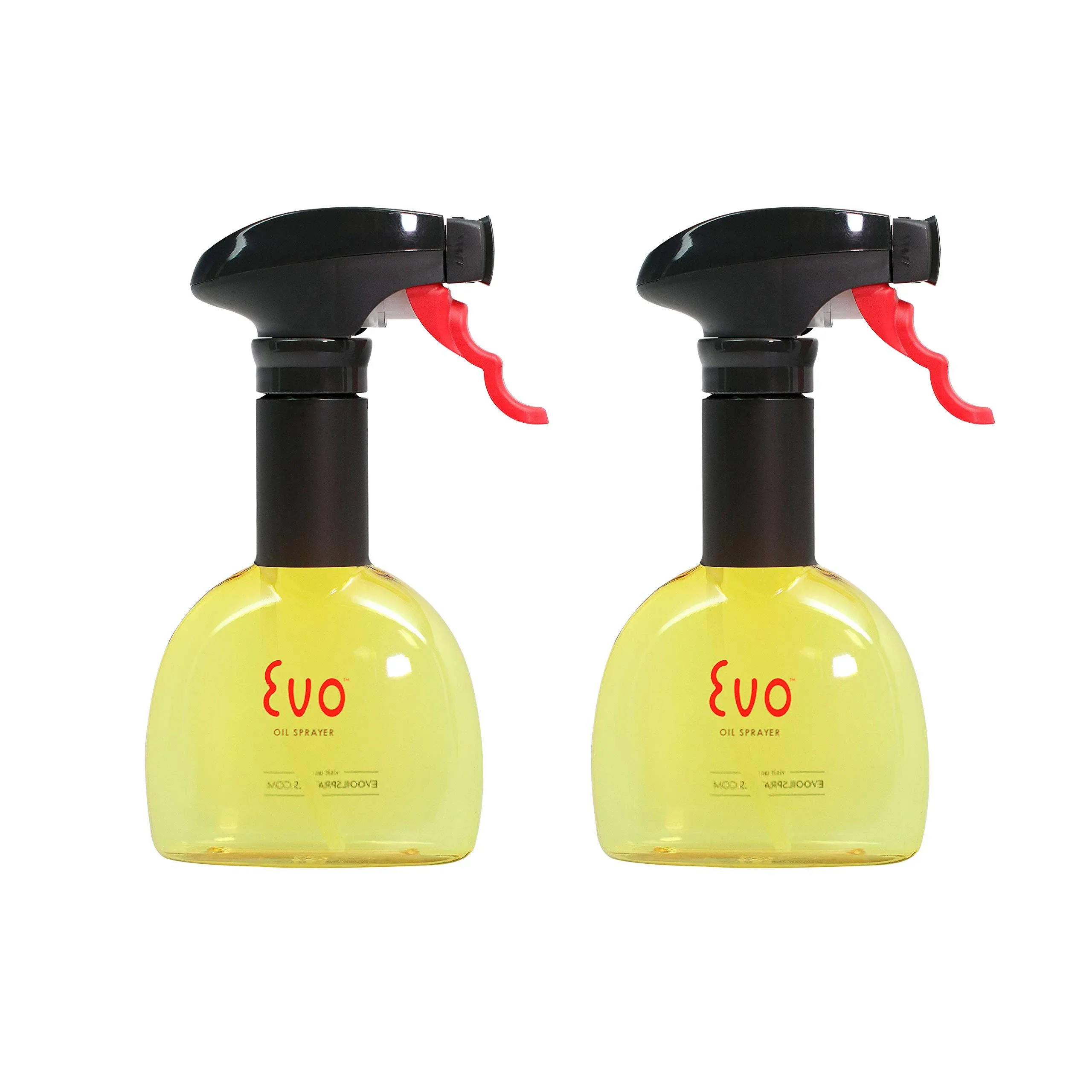 Evo Mini Oil Sprayers, Non-Aerosol for Olive Oil, Cooking Oils, and Vinegars, Yellow, 8-Ounce Capacity, Set of 2