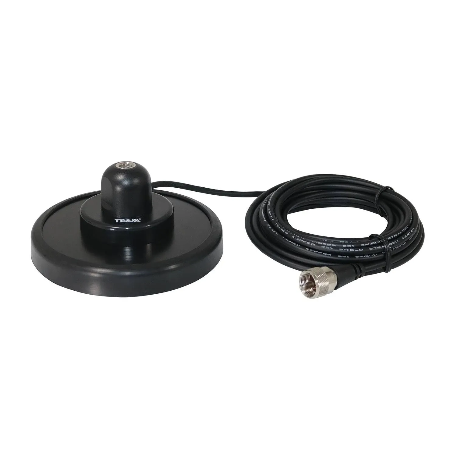 Tram 240-B CB 5" Magnet Mount Antenna Steel Housing with Rubber Boot 17ft Coaxial ...