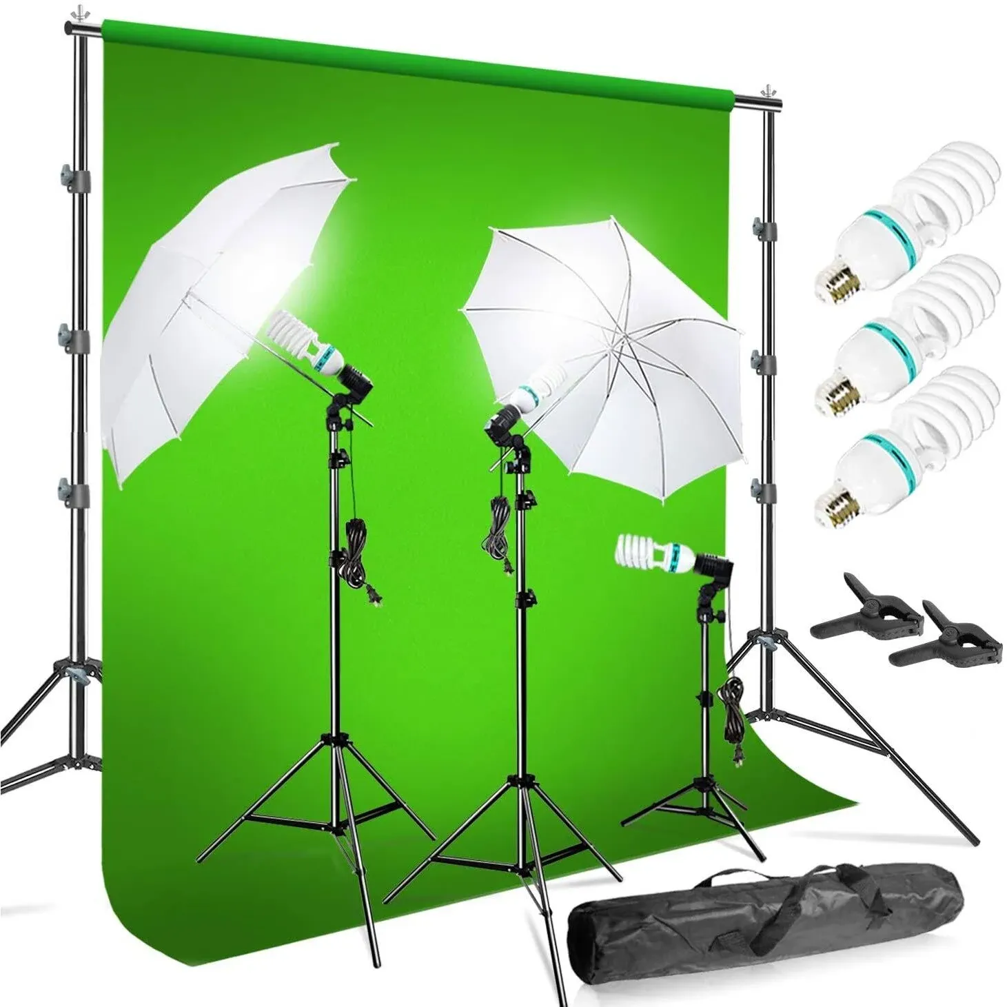 LimoStudio Photo Video Chromakey Green Screen Background Support System with 10 ...