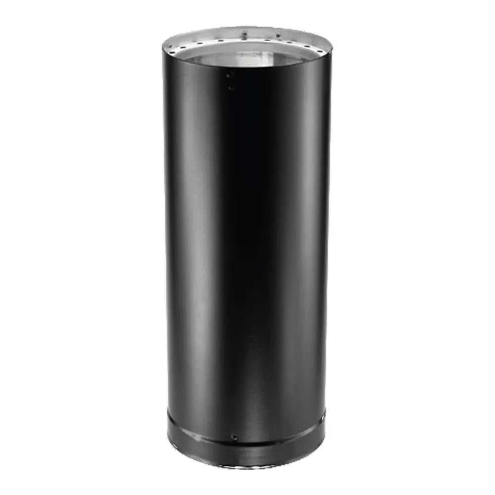 294808 8"x 48" Length Double Wall Black Stovepipe