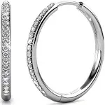 Cate & Chloe Bianca 18k White Gold Hoop Earrings for Women | Best Silver Hoop Earrings for Women & Girls, Sparkle Cubic Zirconia Hoop Earrings | CZ Crystal Hoop Earrings