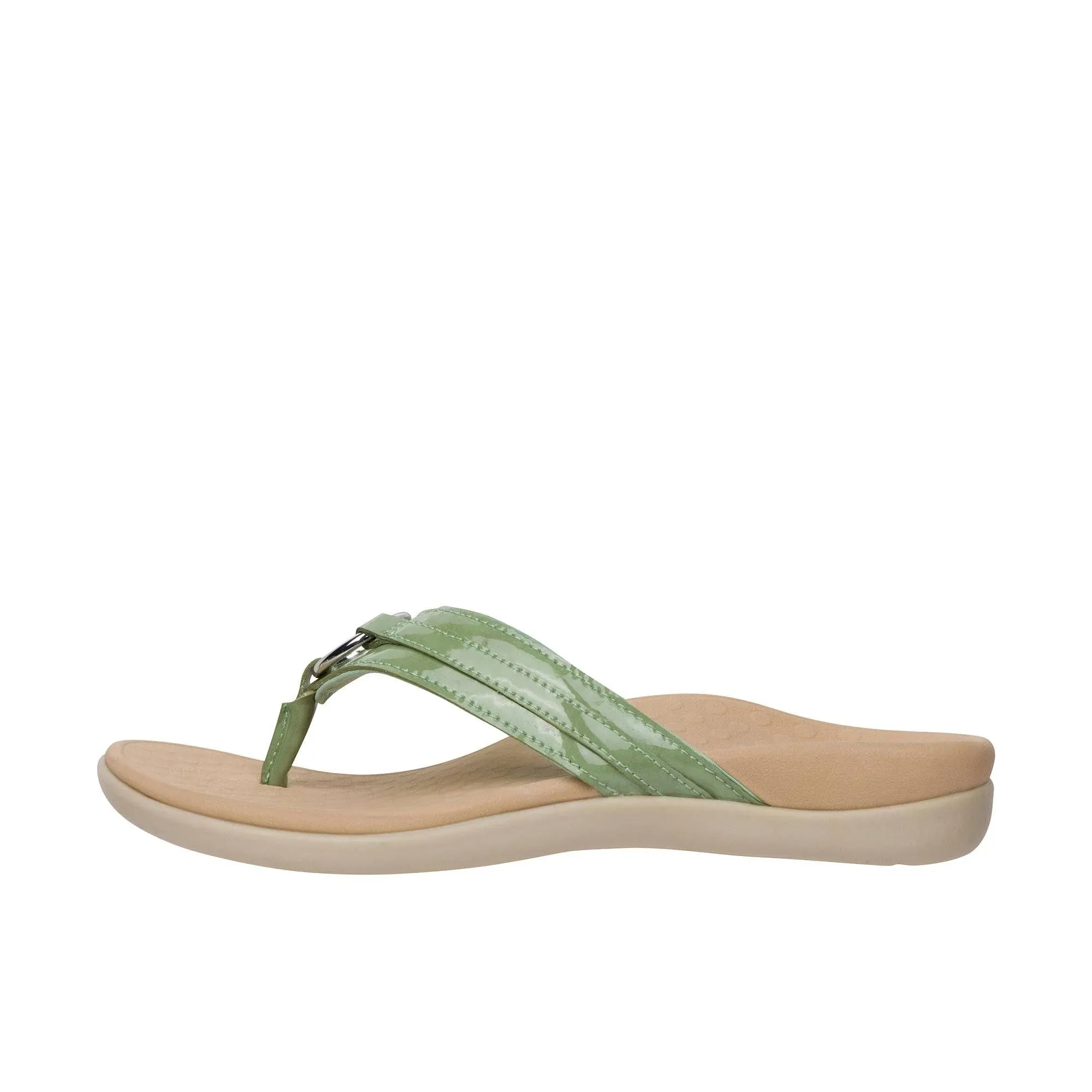 Vionic Sandals Womens 10 Aloe Ivory Suede Thong Toe Post Beach Coastal Travel