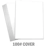 Hamilco White Glossy Cardstock Paper 8 1/2 x 11" 80 lb Cover Card Stock 50 Pack