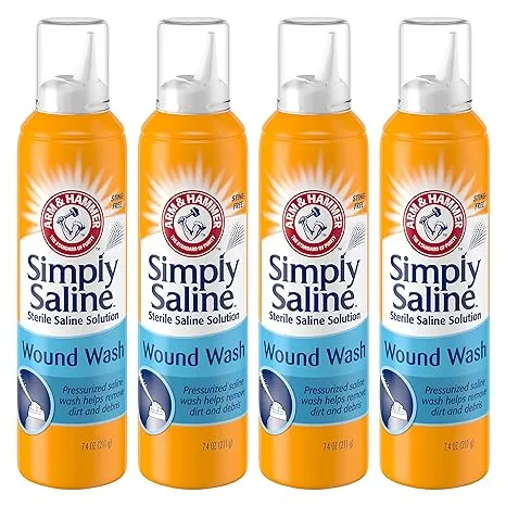 Arm & Hammer Simply Saline Wound Wash Helps Remove Dirt and Debris 7.1 fl oz (Pack of 4)