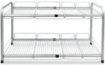 2 Tier under Sink Expandable Shelf Organizer, Storage Rack (Silver)