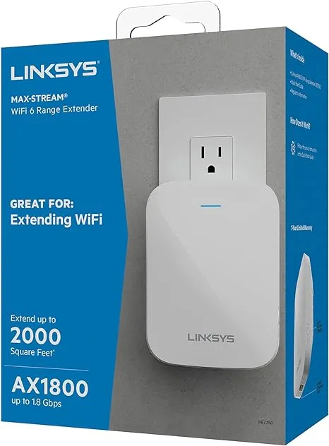 Linksys RE7350 Dual-Band Wi-Fi 6 Wireless Range Extender