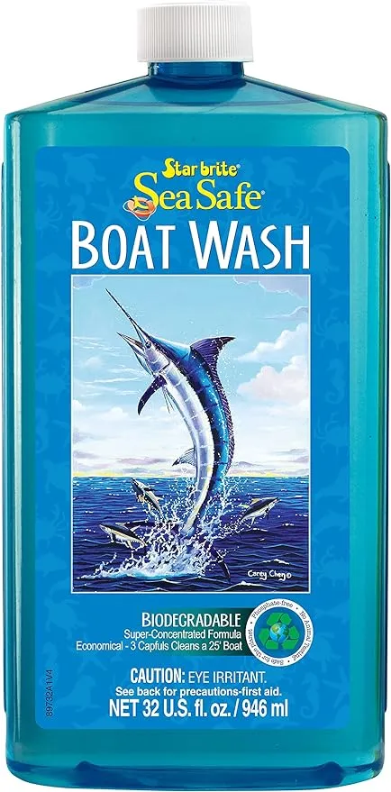 STAR BRITE Sea Safe Boat Wash - Super Concentrated - Instantly Remove Dirt, Grime, Salt Deposits & More Without Removing Wax or Polish 32 Oz (089732PW)