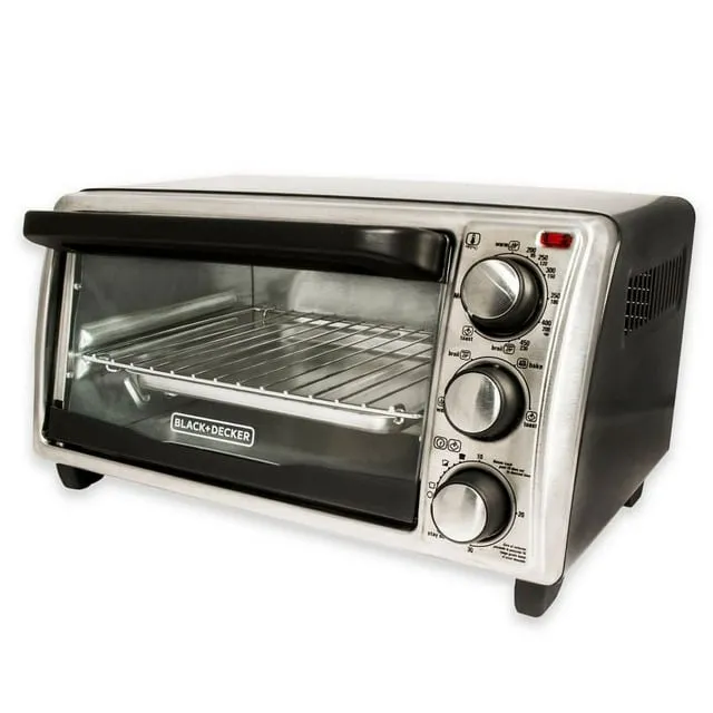 Dorm Black & Decker 4-Slice Toaster Oven - 1150W - Stainless Steel