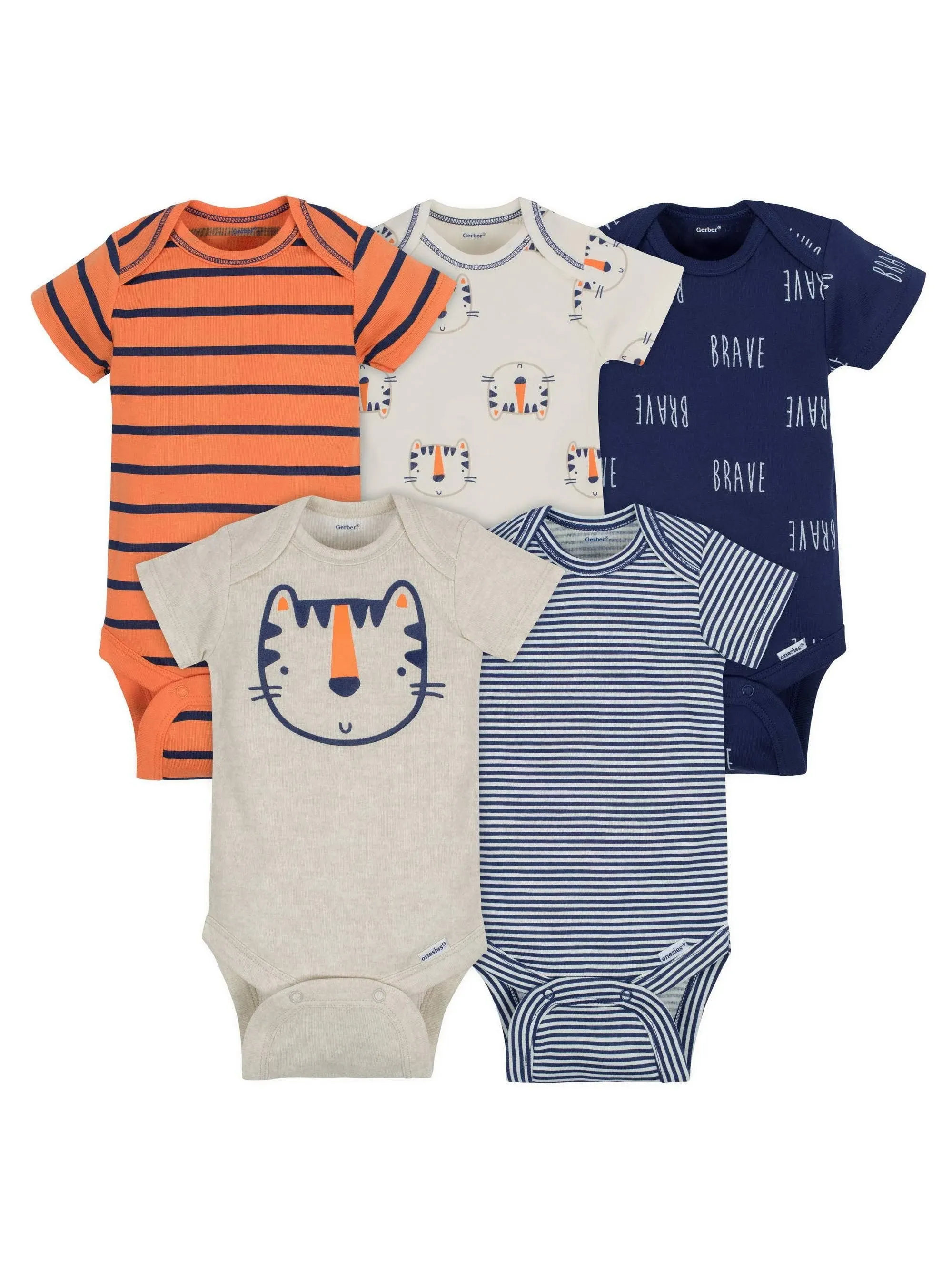 Gerber baby-boys 5-pack Short Sleeve Variety Onesies Bodysuits