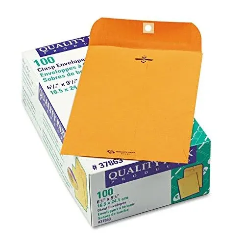 6 1/2 x 9 1/2" Kraft Clasp Envelopes