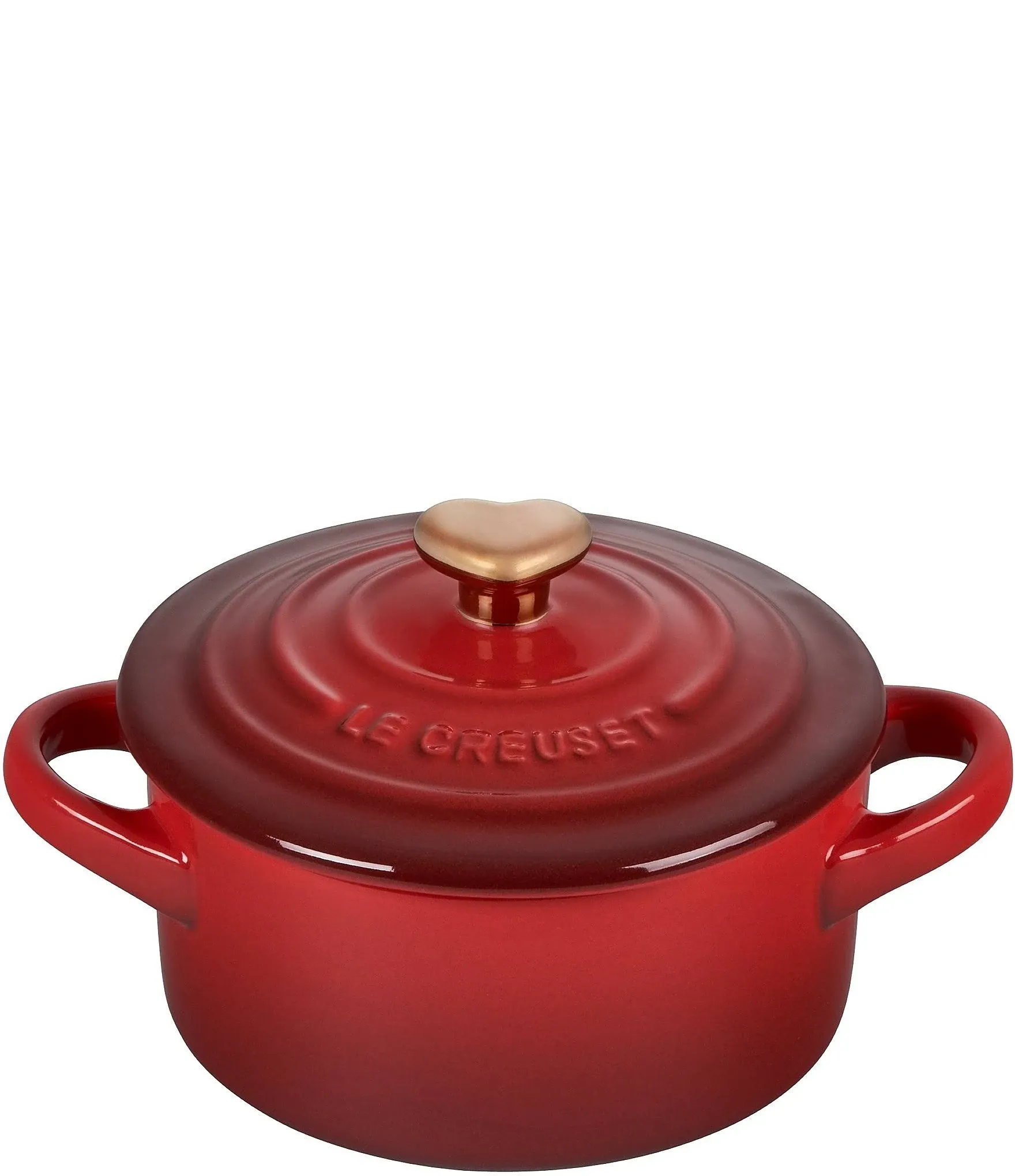 Le Creuset Mini Cerise Cocotte with Heart Knob