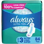 Ultra Thin Feminine Pads for Women, Size 3 Extra Heavy Long Absorbency, Multipac