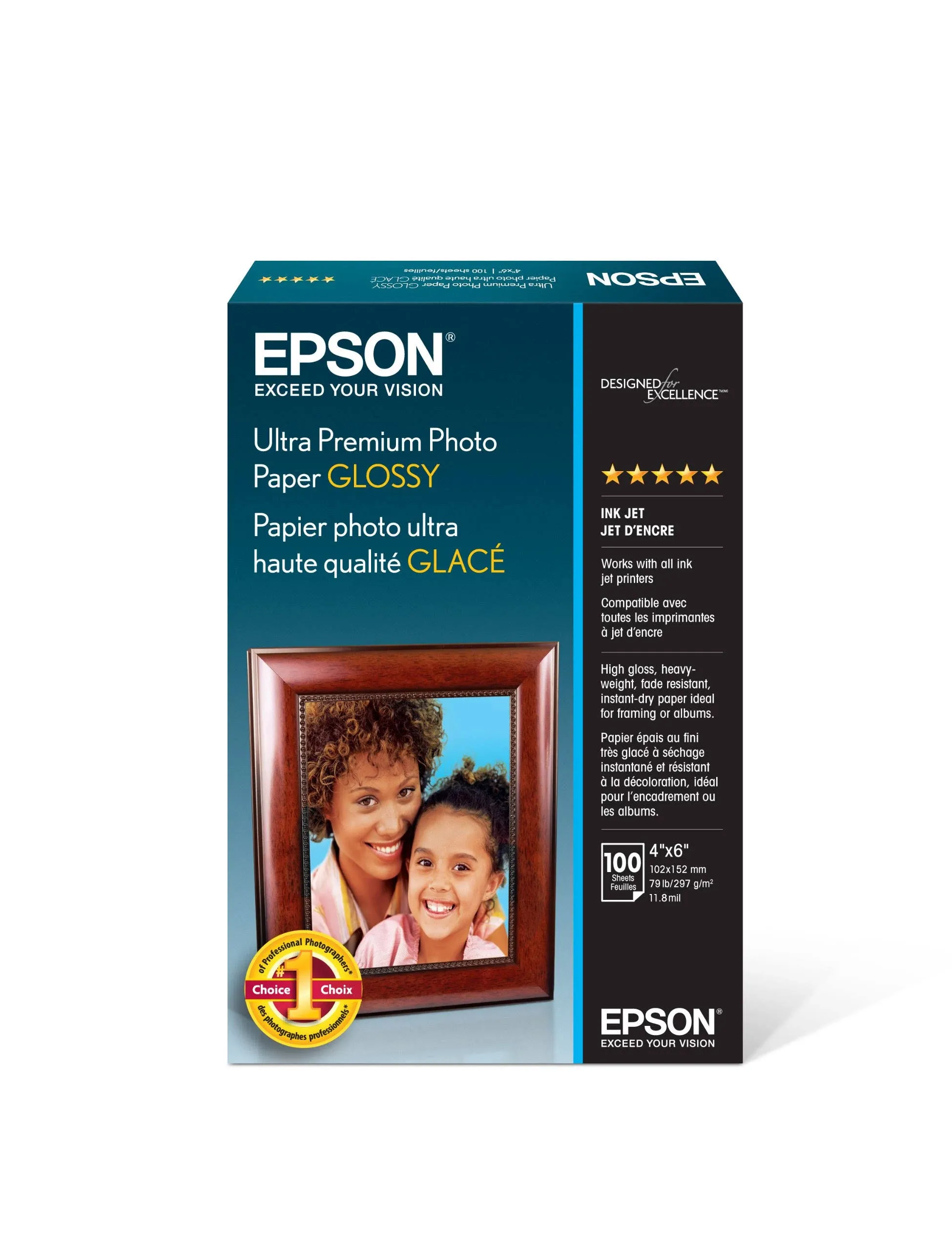 Epson | Ultra Premium Glossy Photo Paper- 4x6 - 100 sheets | S042174