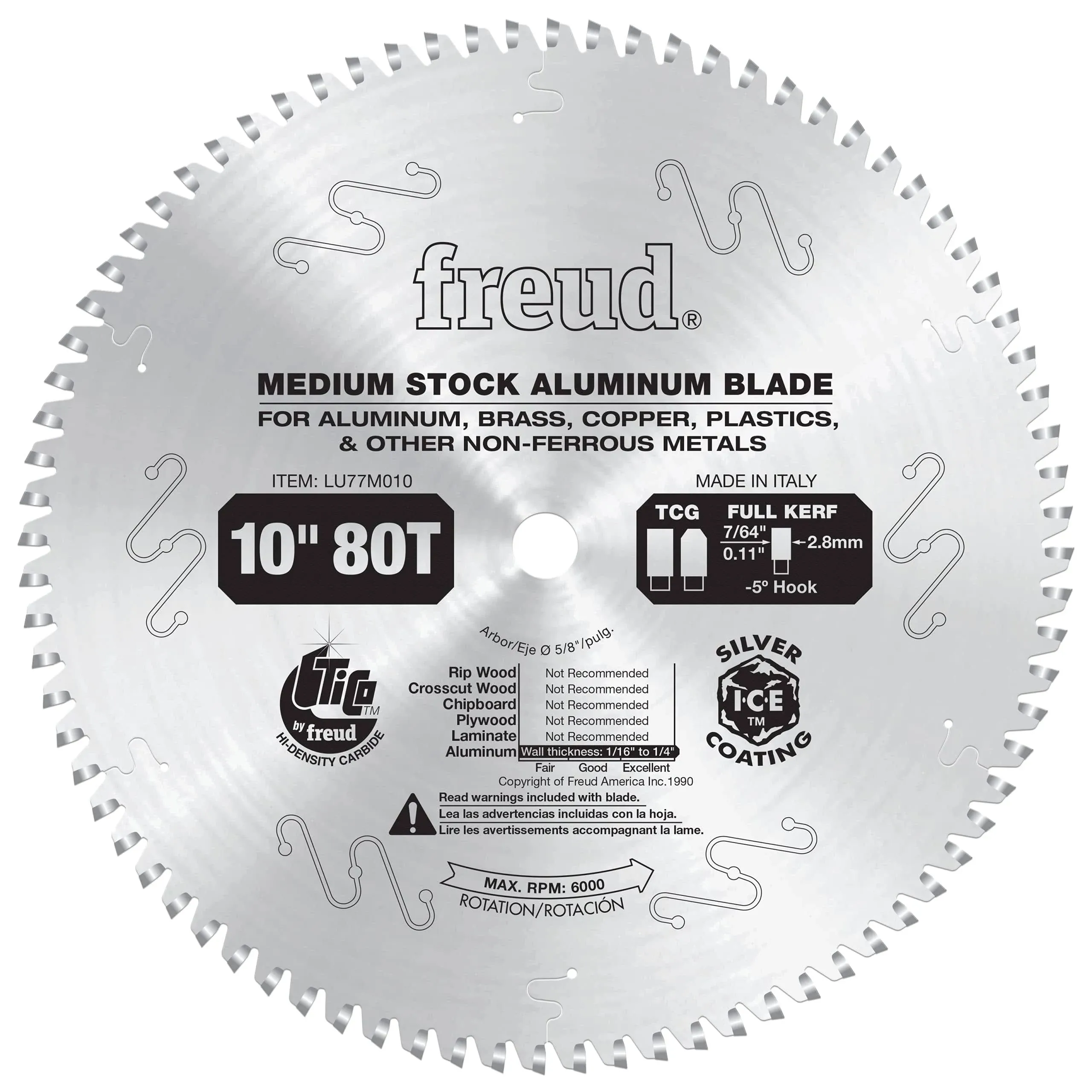 Freud LU77M010 10" Thin Kerf Non-Ferrous Metal Saw Blade