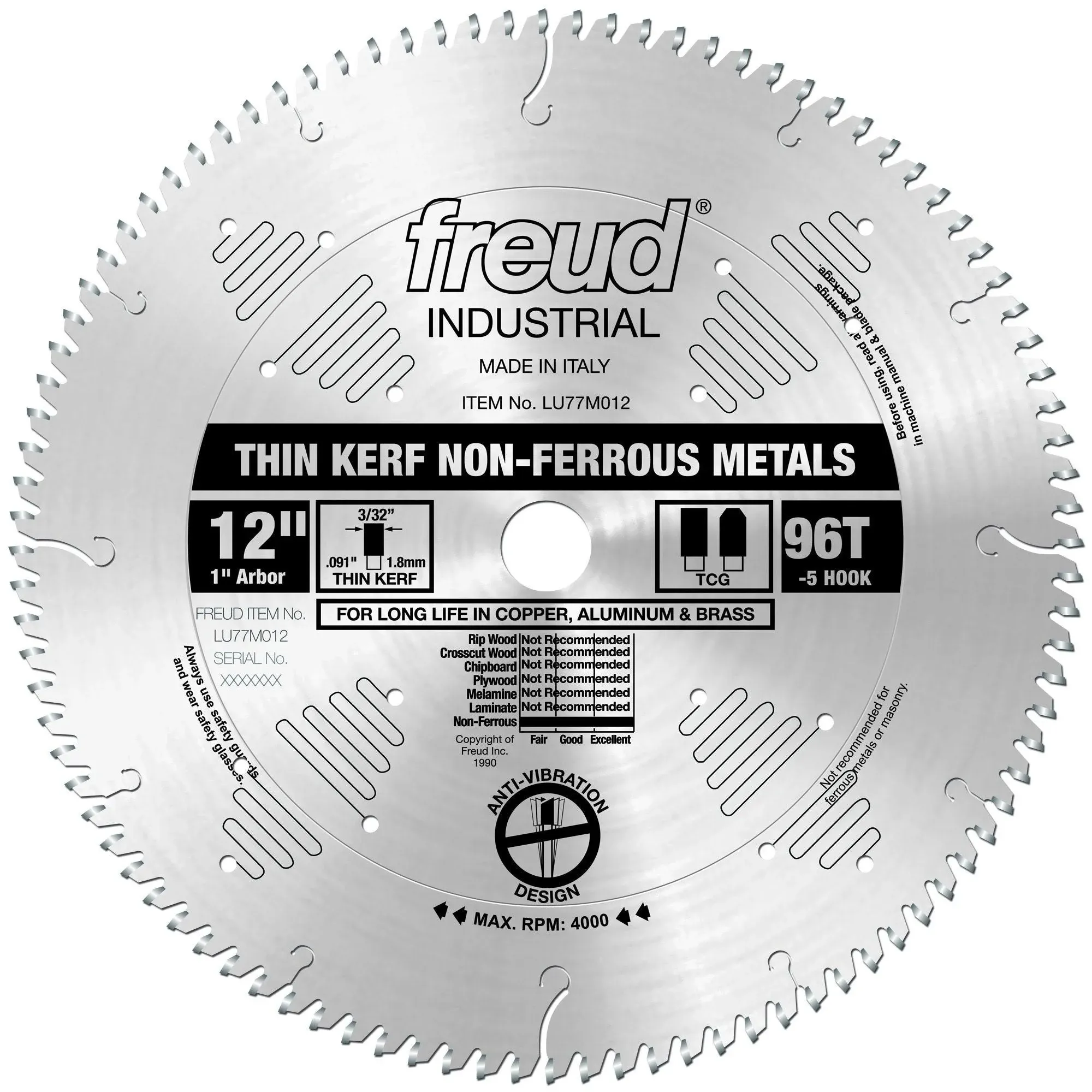 Freud LU77M012: 12" Medium Stock Aluminum Blade