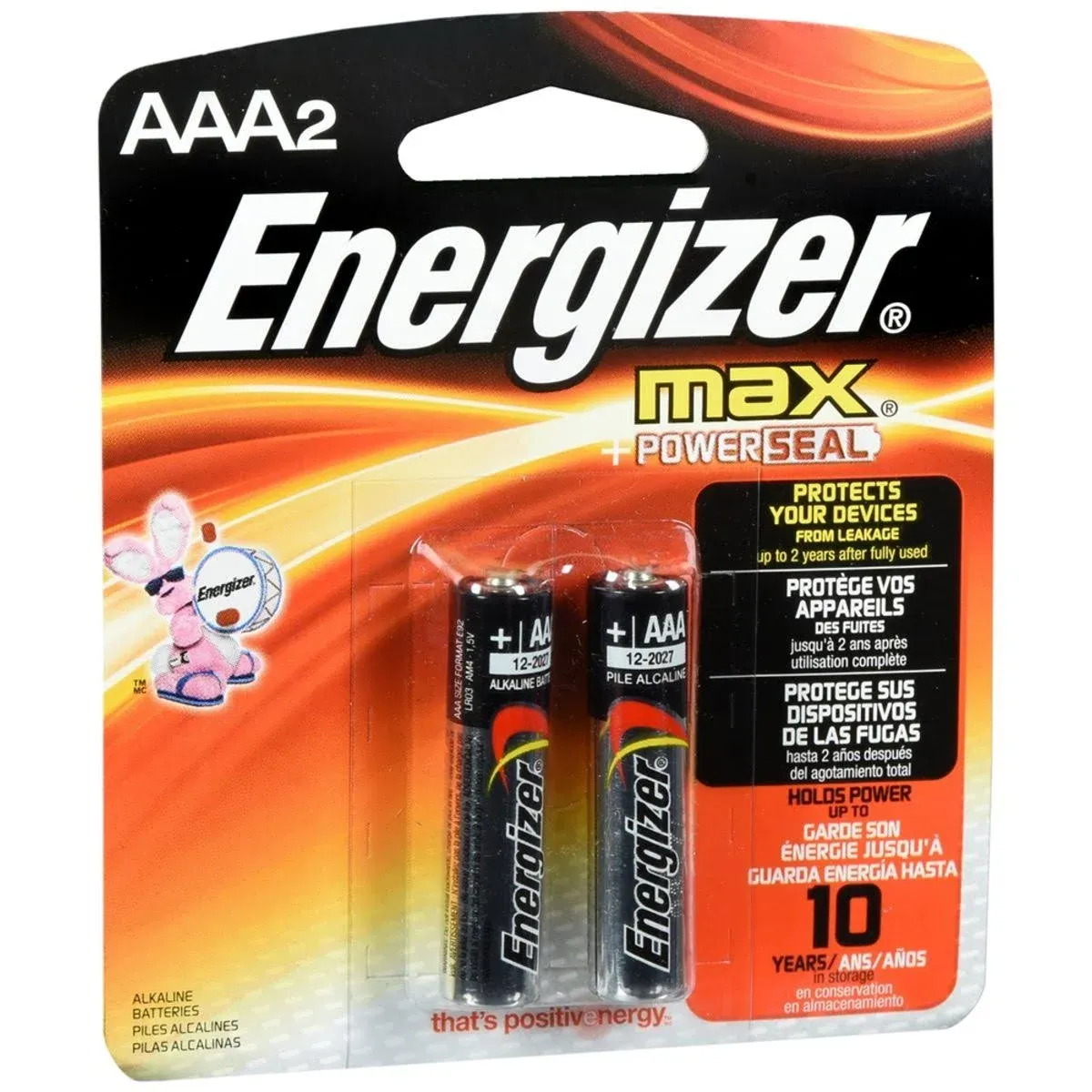 Energizer Max Alkaline Batteries, AAA - 2 batteries