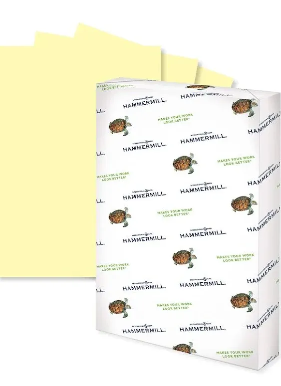 Hammermill Colored Paper, 20 lb Canary Printer Paper, 11 x 17-1 Ream (500 Sheets) - Made in the USA, Pastel Paper, 102152R