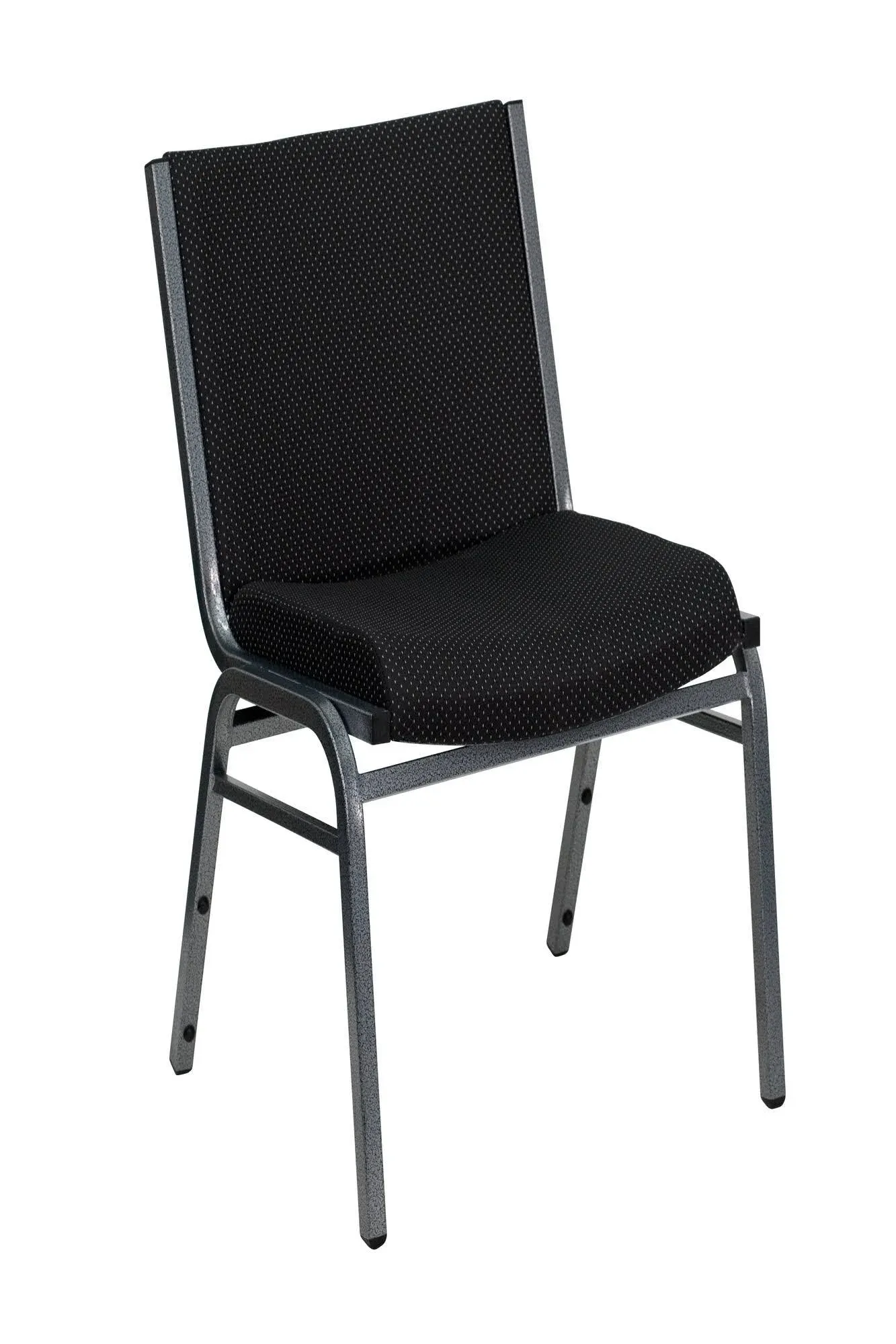 Flash Furniture HERCULES Series Big & Tall 1000 lb. Rated Black Fabric Stack Chair with Ganging Bracket