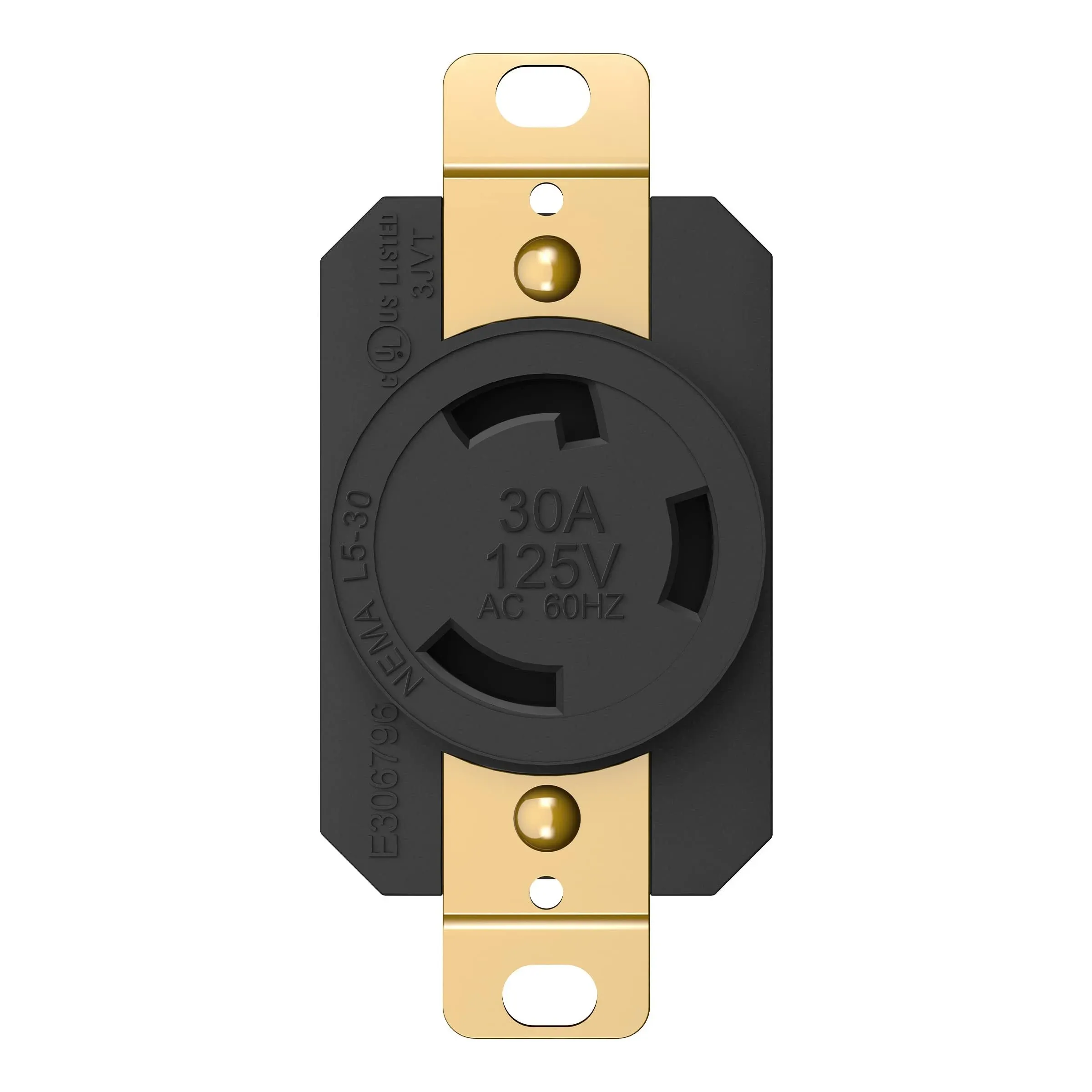 Enerlites 66440-BK Industrial Grade, Locking Receptacle, 30A, 125V, 2-Pole, 3-Wire, Nema L5-30R