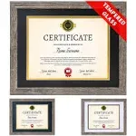 Diploma Frame Tempered Glass Document Frames 85x11 with MatsNavy Black White Golden Rustic Wooden Graduation Picture FR