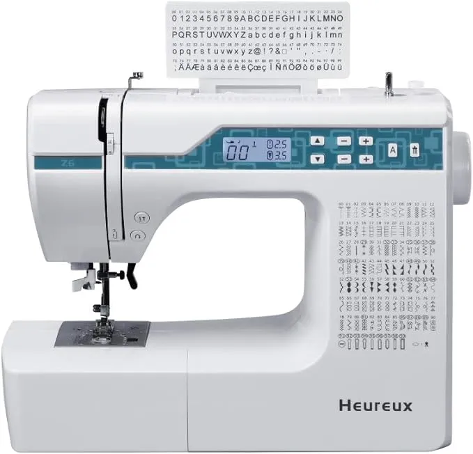 Heureux Sewing and Quilting Machine Computerized, 200 Built-in Stitches, LCD Display, Z6 Automatic Needle Threader, Twin Needle