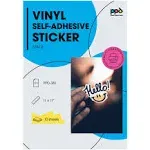 PPD 11x17 Inkjet Matte Self Adhesive Vinyl Sticker Paper Photo Quality Premium Commercial Grade 4.7mil Instant Dry Scratch and Tear Resistant x 10