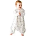 Tealbee Dreamsuit - Toddler Sleep Sack with feet 12-18 Months, 18-24 Months - 0.8 TOG Lightweight Baby Wearable Blanket for Walkers - Rayon Made from Bamboo, Organic Cotton Sleep Bag - Checkered