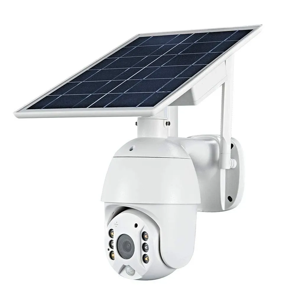 EVERSECU Wireless Solar Powered 2.4GHz WiFi PTZ Security Camera with Rechargeable ...